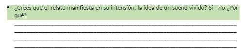 Crees que el relato manifiesta en su intension,