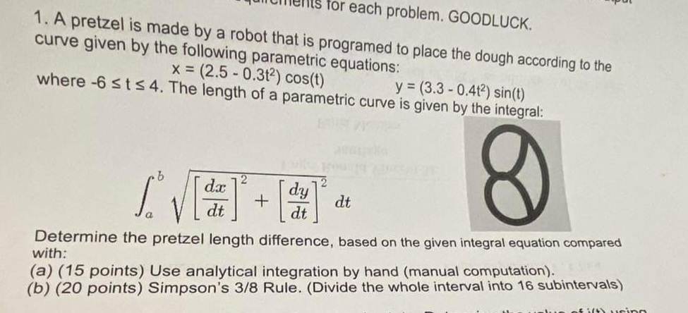 lieits for each problem. GOODLUCK. 1. A pretzel