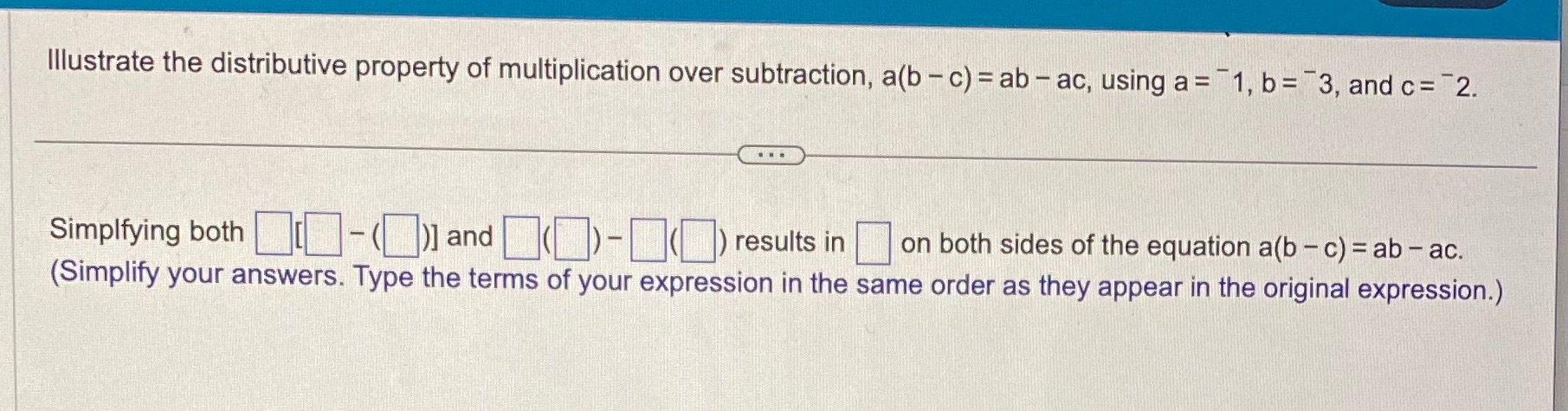 Illustrate the distributive property of