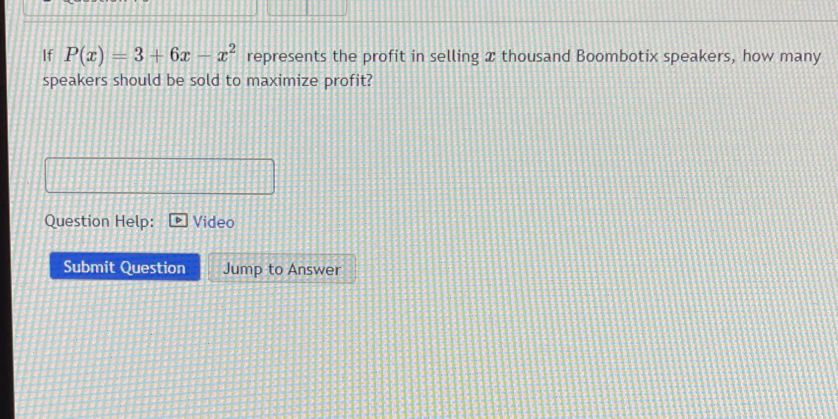 If P(a) - 3 + 6x - represents the profit in