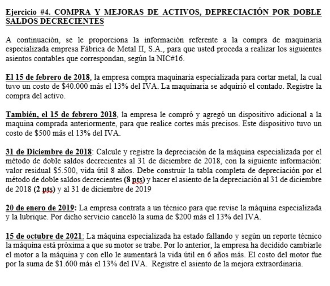 Responder en espaol Ejercicio #4. COMPRA Y