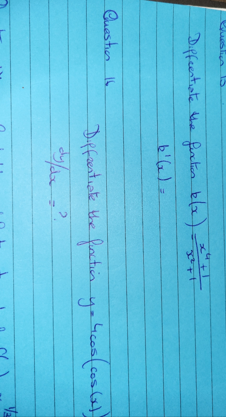 no extra detail Queslies Diffeestiate the