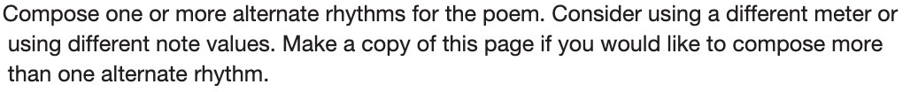 Compose one or more alternate rhythms for the