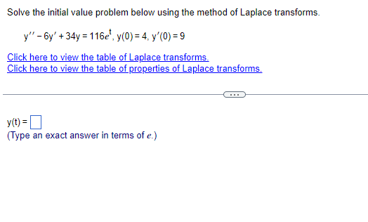 Solve the initial value problem below using the
