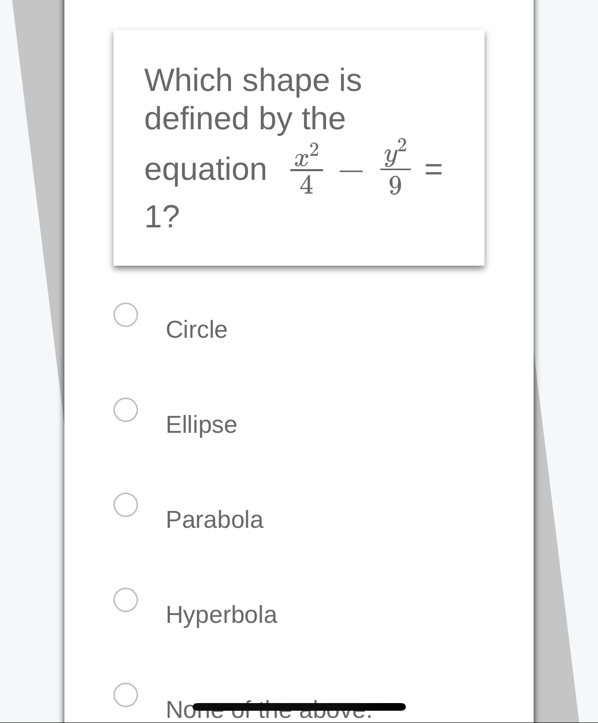 Which shape is defined by the 2 equation 5\" 4 1?