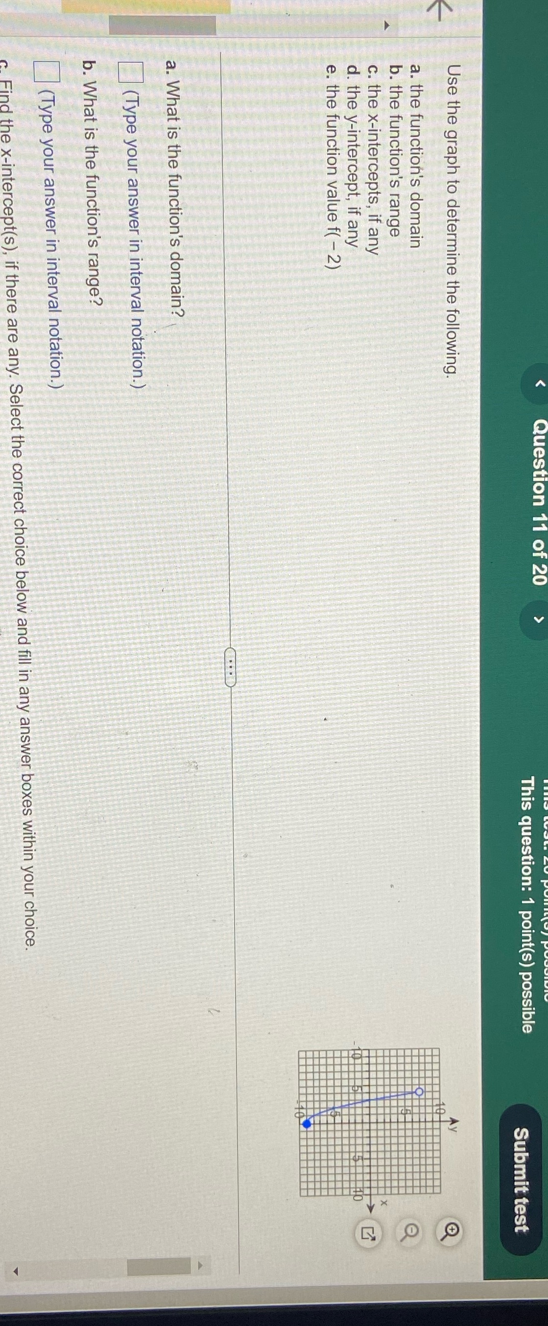 Question 11 of 20 This question: 1 point(s)