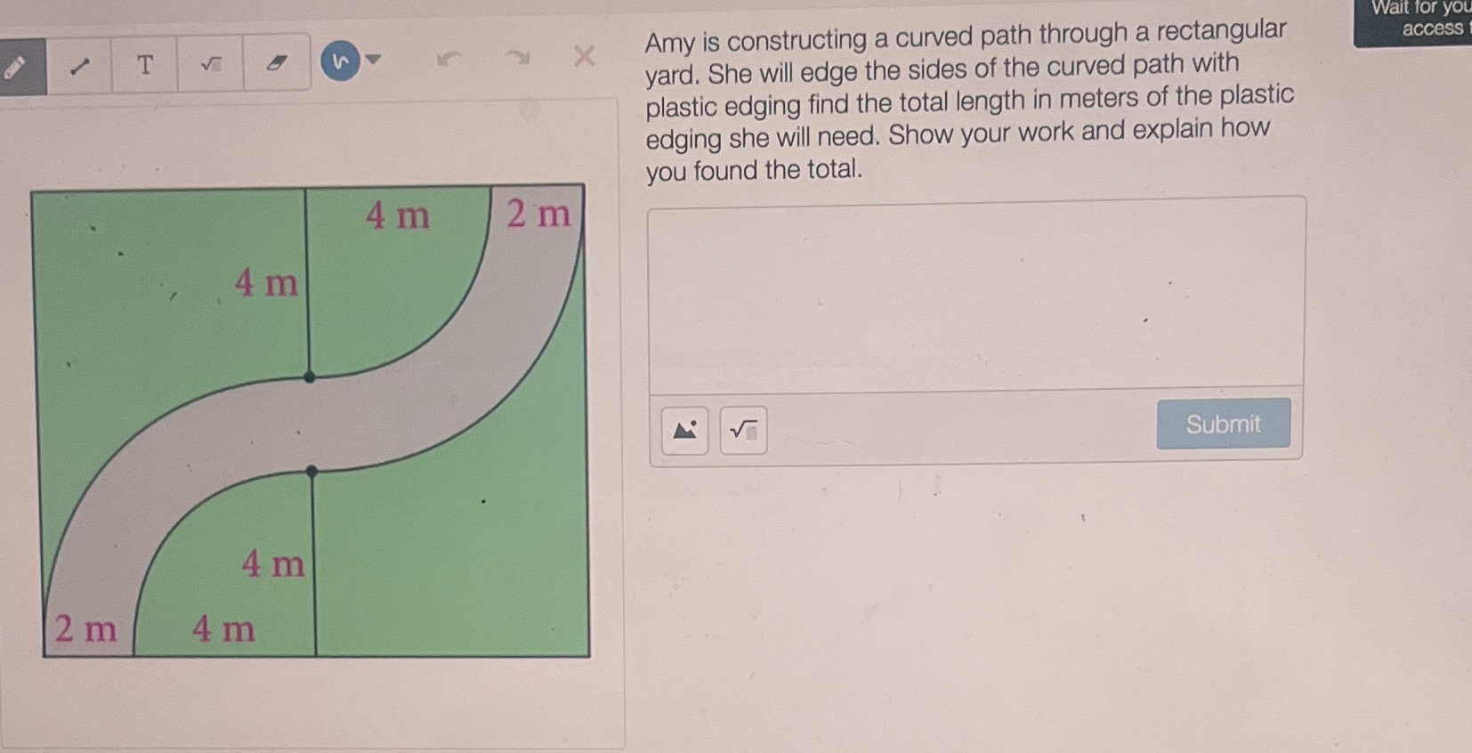 Wait for you Amy is constructing a curved path