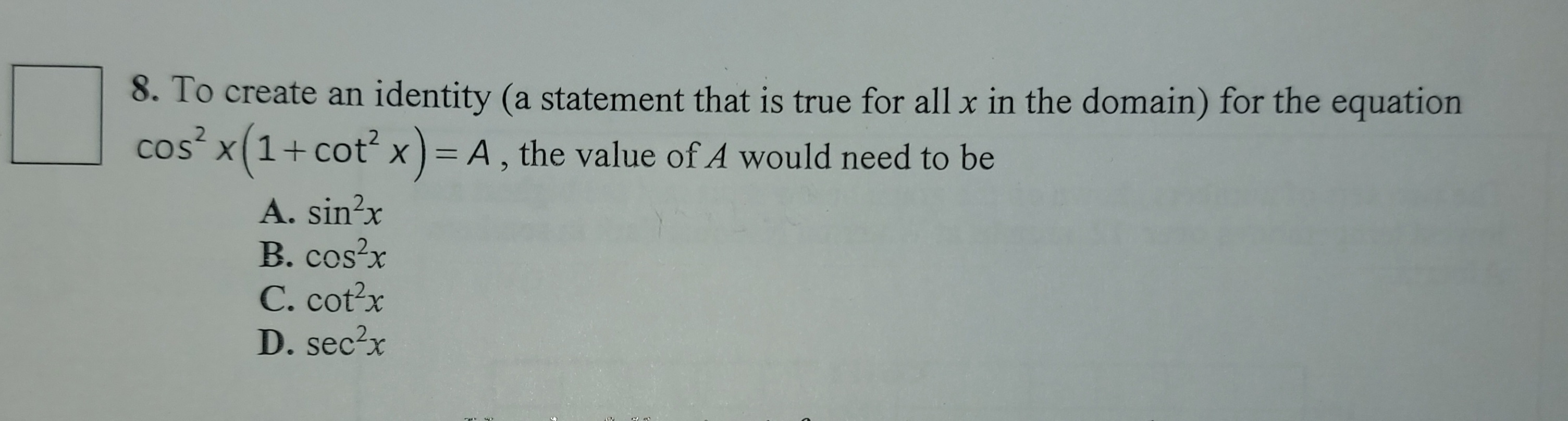 Math's 30-1. 10. In the equation 5 sin(2x) + 2 =