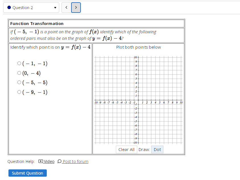 I need help solving these Transformations of