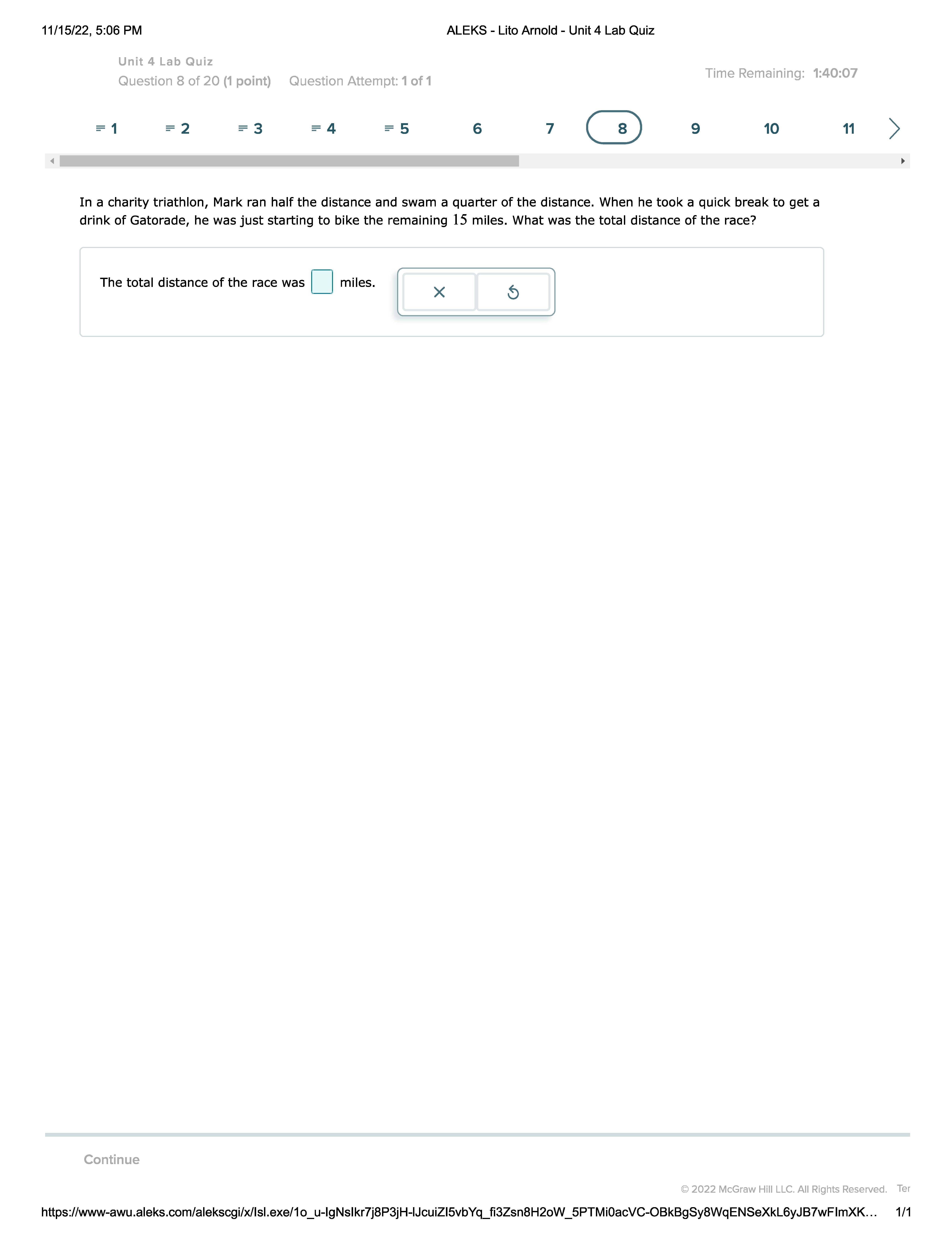 11/15/22, 5:06 PM ALEKS - Lito Arnold - Unit 4