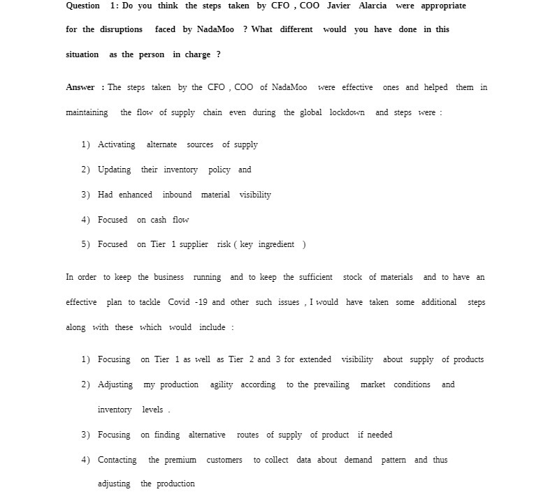 Question 1: Do you think the steps taken by CFO ,