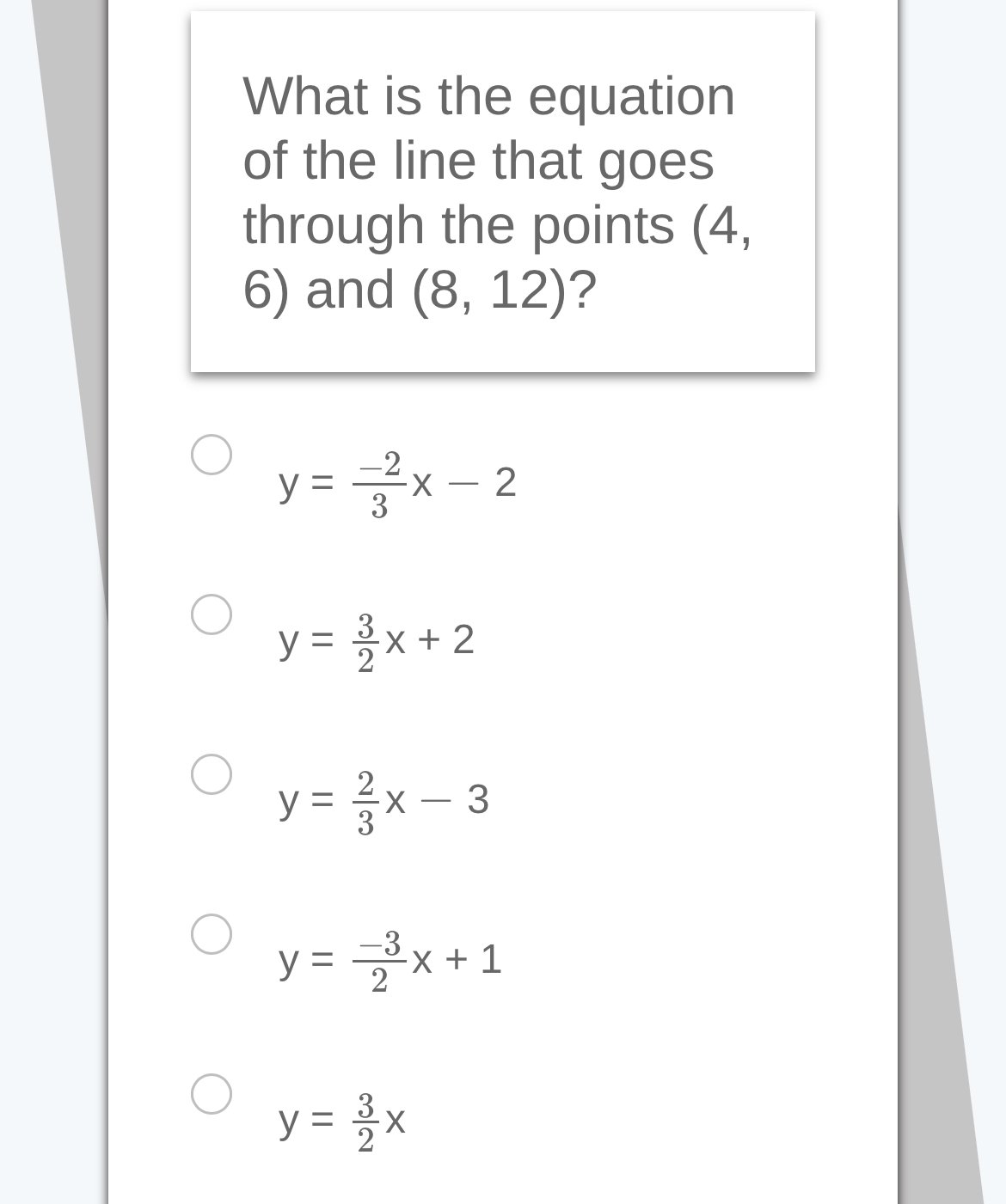 What is the equation of the line that goes