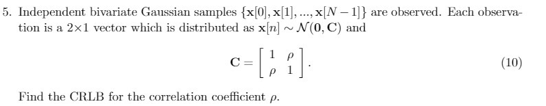 5. Independent bivariate Gaussian samples {x[0],