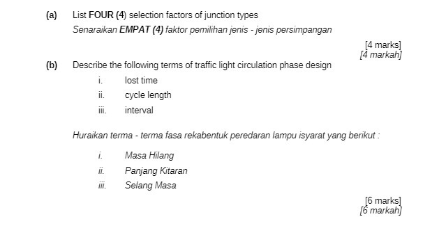 (a) List FOUR (4) selection factors of junction