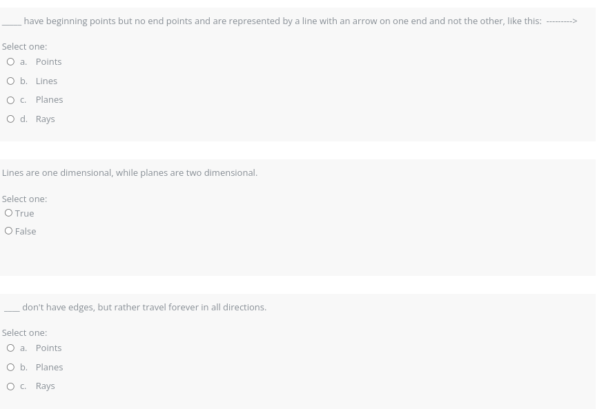 A line is named by the _that it goes through.