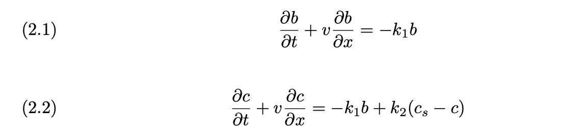 A1.3 StreeterPhelps Equations II. Let b1(t,o:)