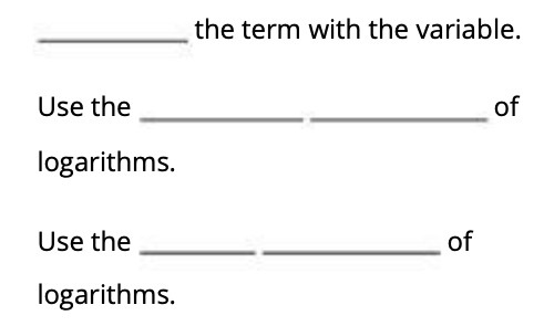 the term with the variable. Use the of