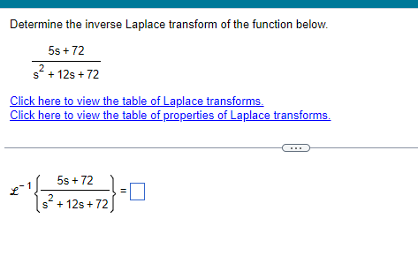 Determine the inverse Laplace transform of the
