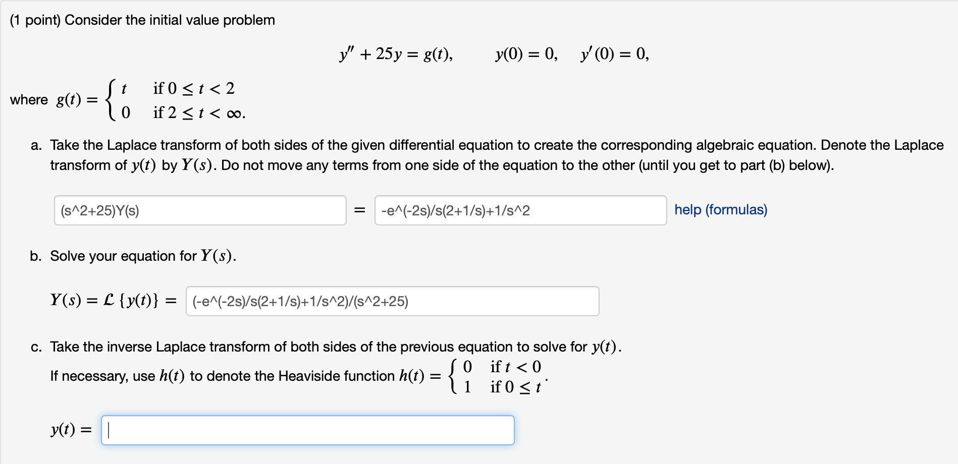 Provide steps, thank you! (1 point) Consider the