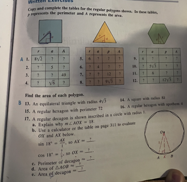 Problems 1-12, please. And show all work Written
