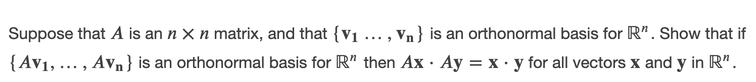 Suppose that A is an n X n matrix, and that { V1