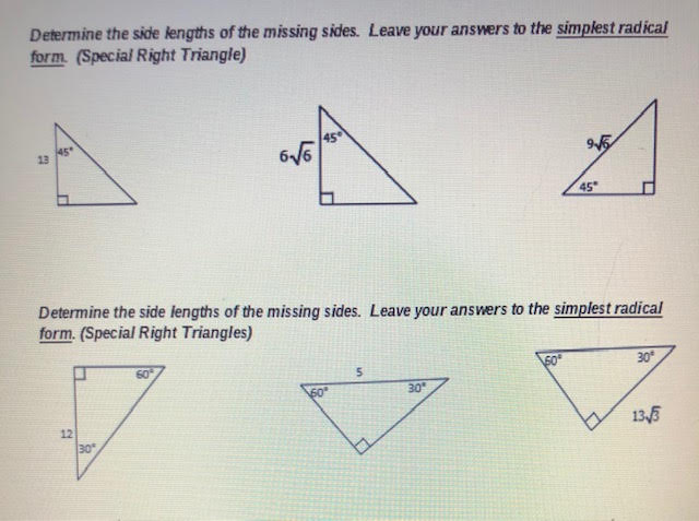 geometry questions 101 Determine the side lengths