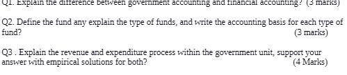 Q1. Explain the difference between government