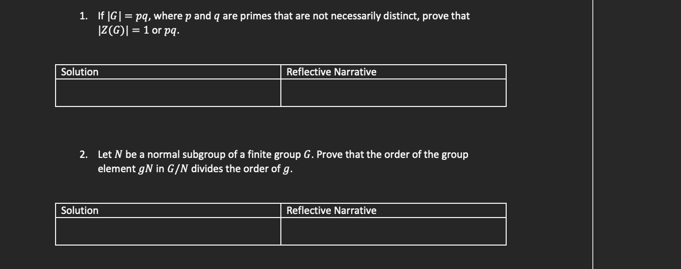These are two Abstract Algebra problems, that I