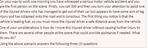 On your way to work one morning you have