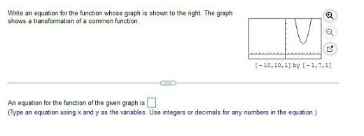 Write an equation for the function whose graph is