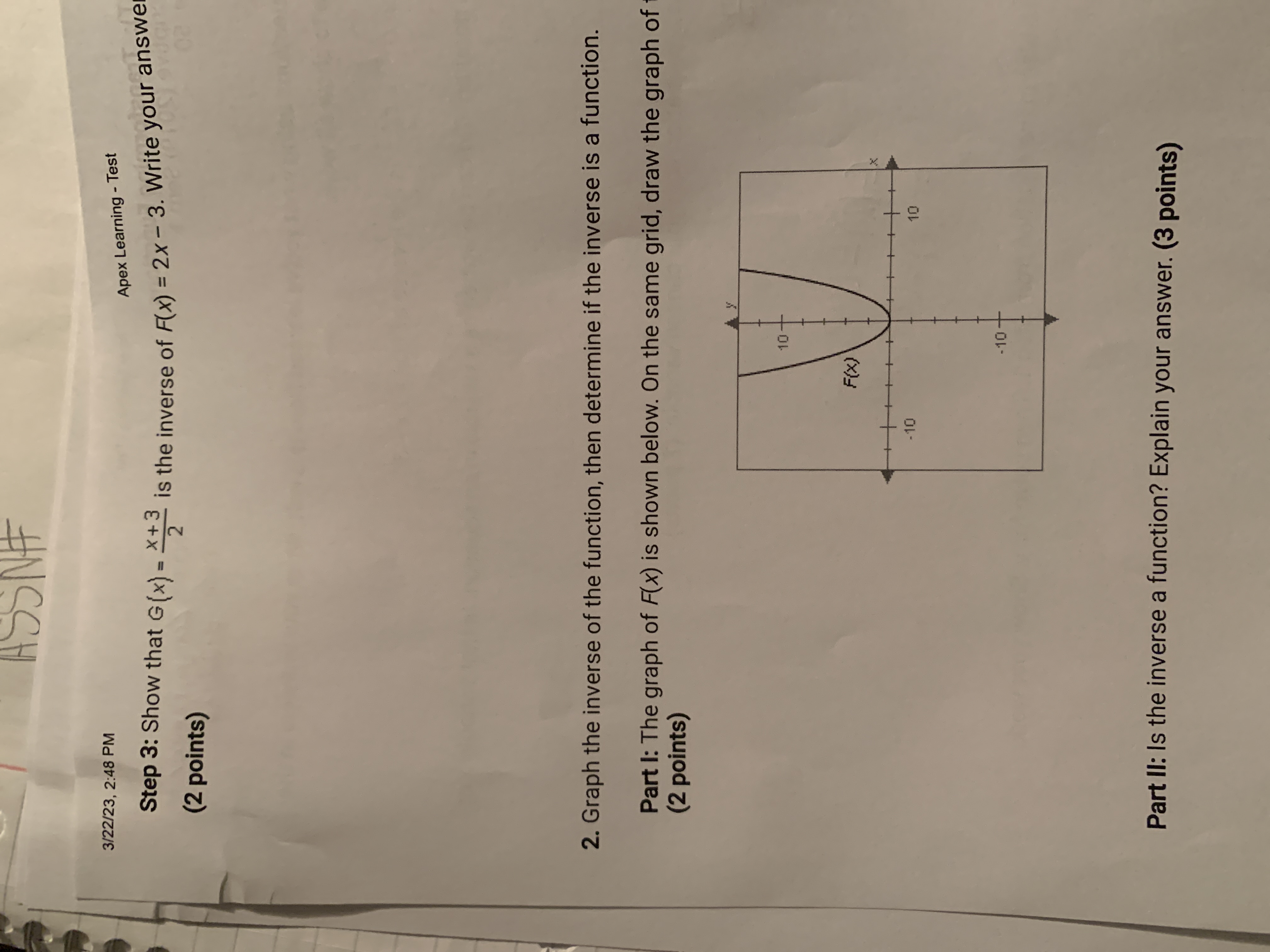 UNSSH 3/22/23, 2:48 PM Apex Learning - Test Step