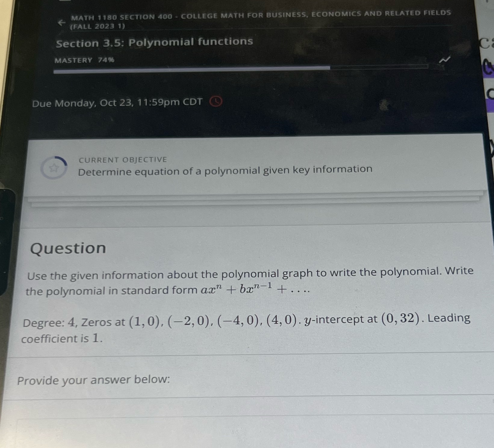 -' '\\ CURRENT OBJECTIVE Determine