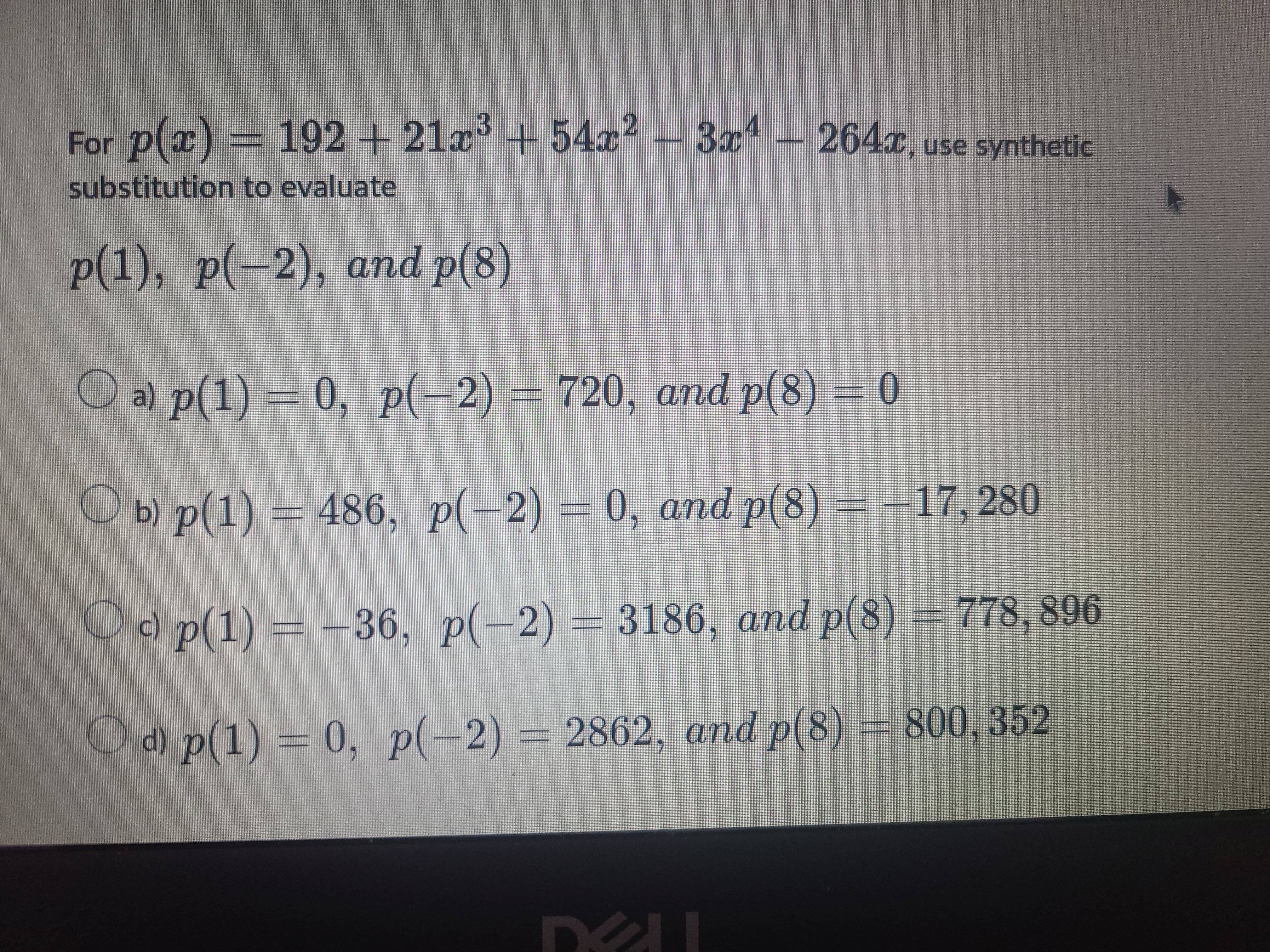 For p(x) - 192 + 21x3 + 54x2 - 3x - 264x, use