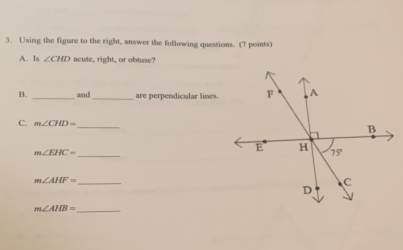 3. Using the figure to the right, answer the