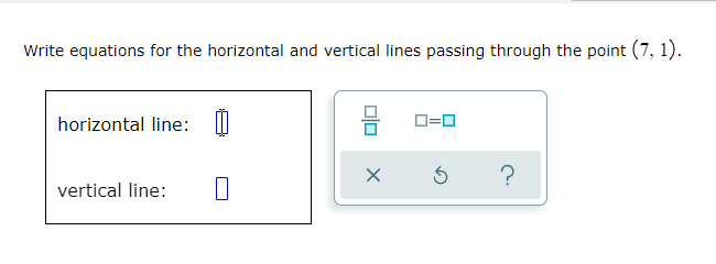 Write equations for the horizontal and vertical