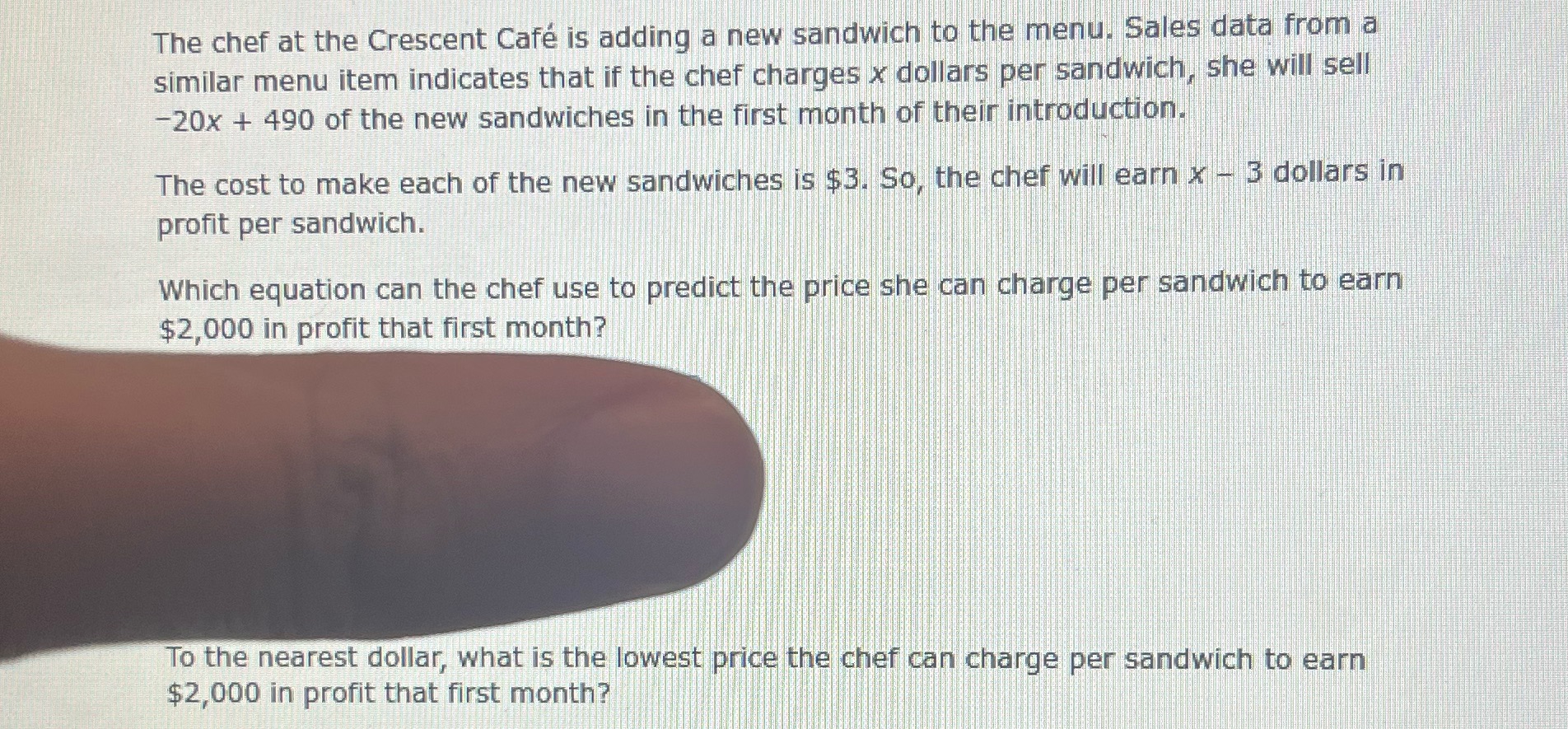 The chef at the Crescent Cafe is adding a new