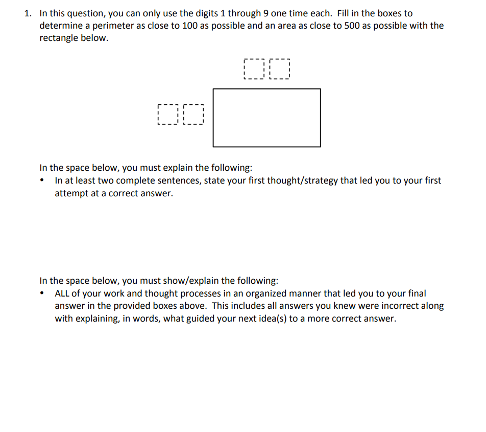 1. In this question, you can only use the digits