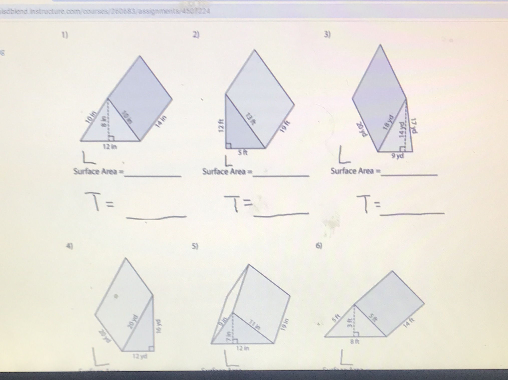 Find lateral and total for each. led blend.