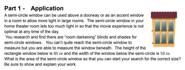 Part 1 - Application A semi-circle window can be