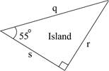 The picture shows a triangular island: \f