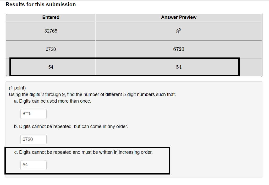 Hi, my answer for section c of the problem was