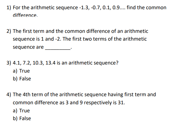 Determine if the sequence is arithmetic. If it