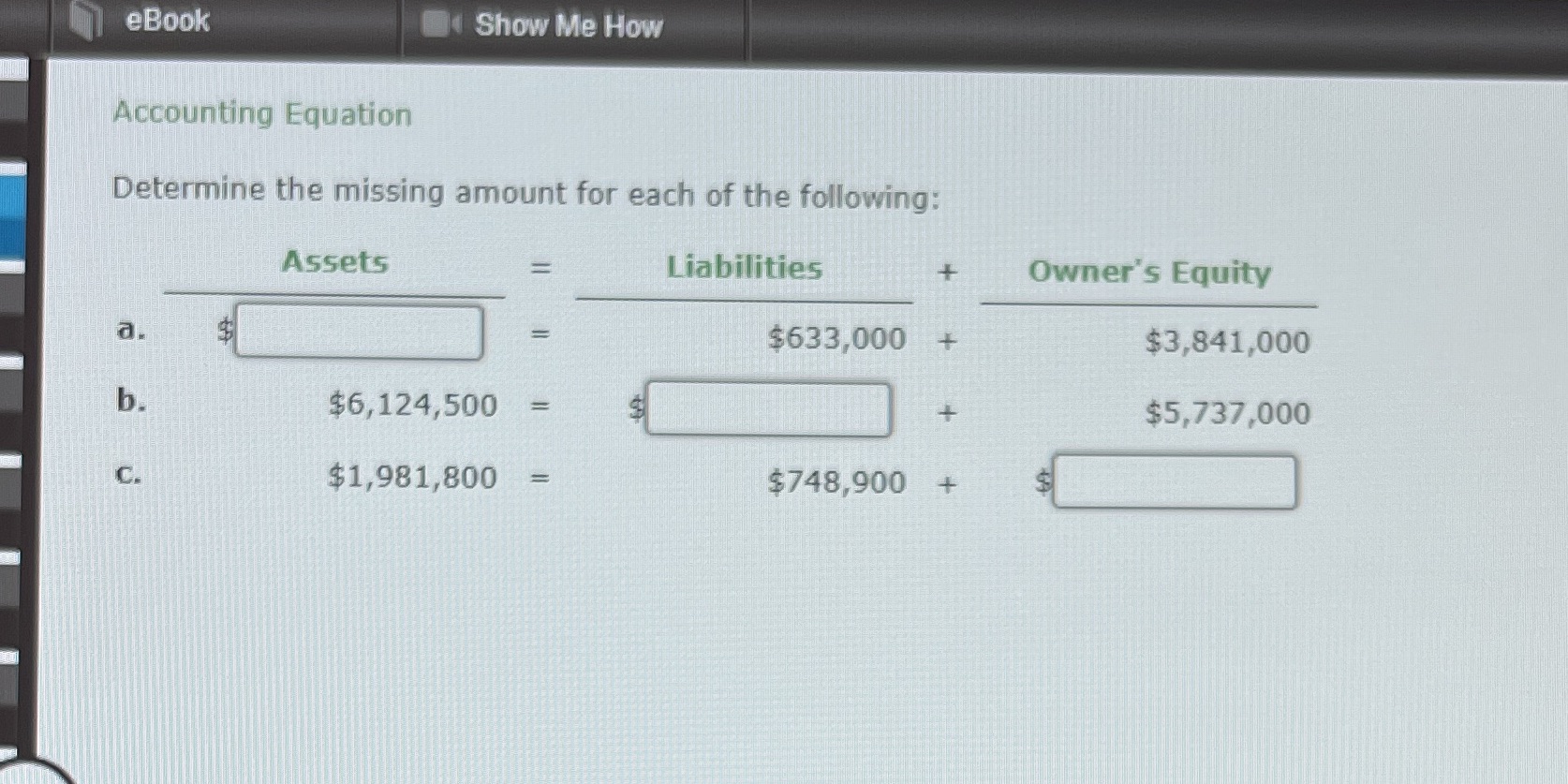 eBook Show Me How Accounting Equation Determine