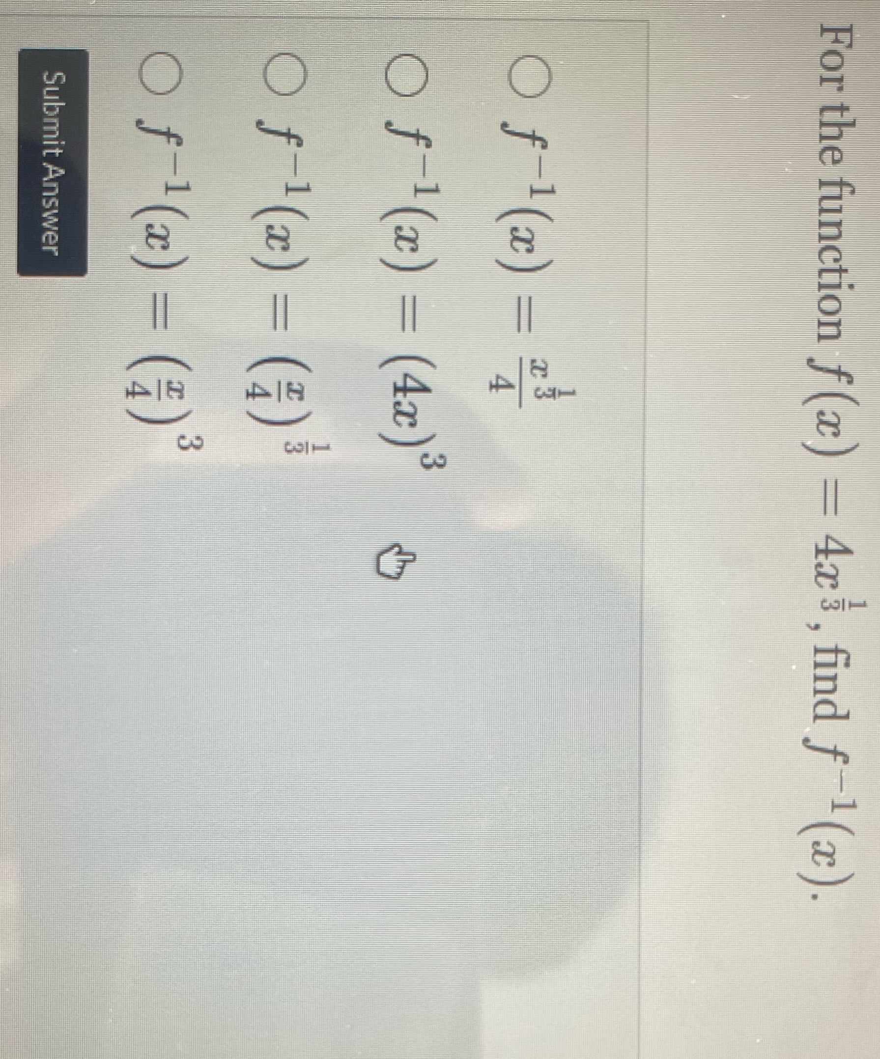 Which one is the right answer for that function \f