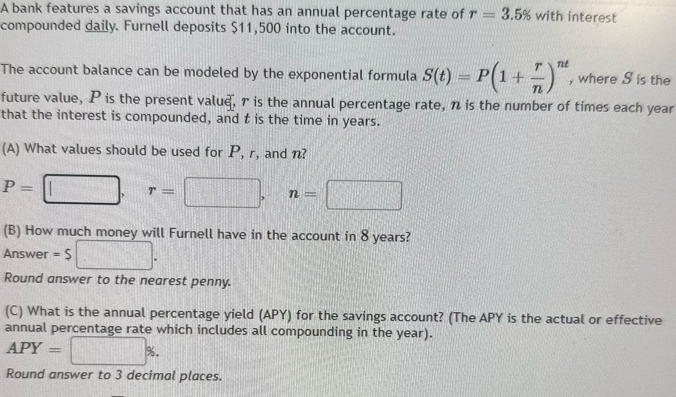 Bank compound daily A bank features a savings