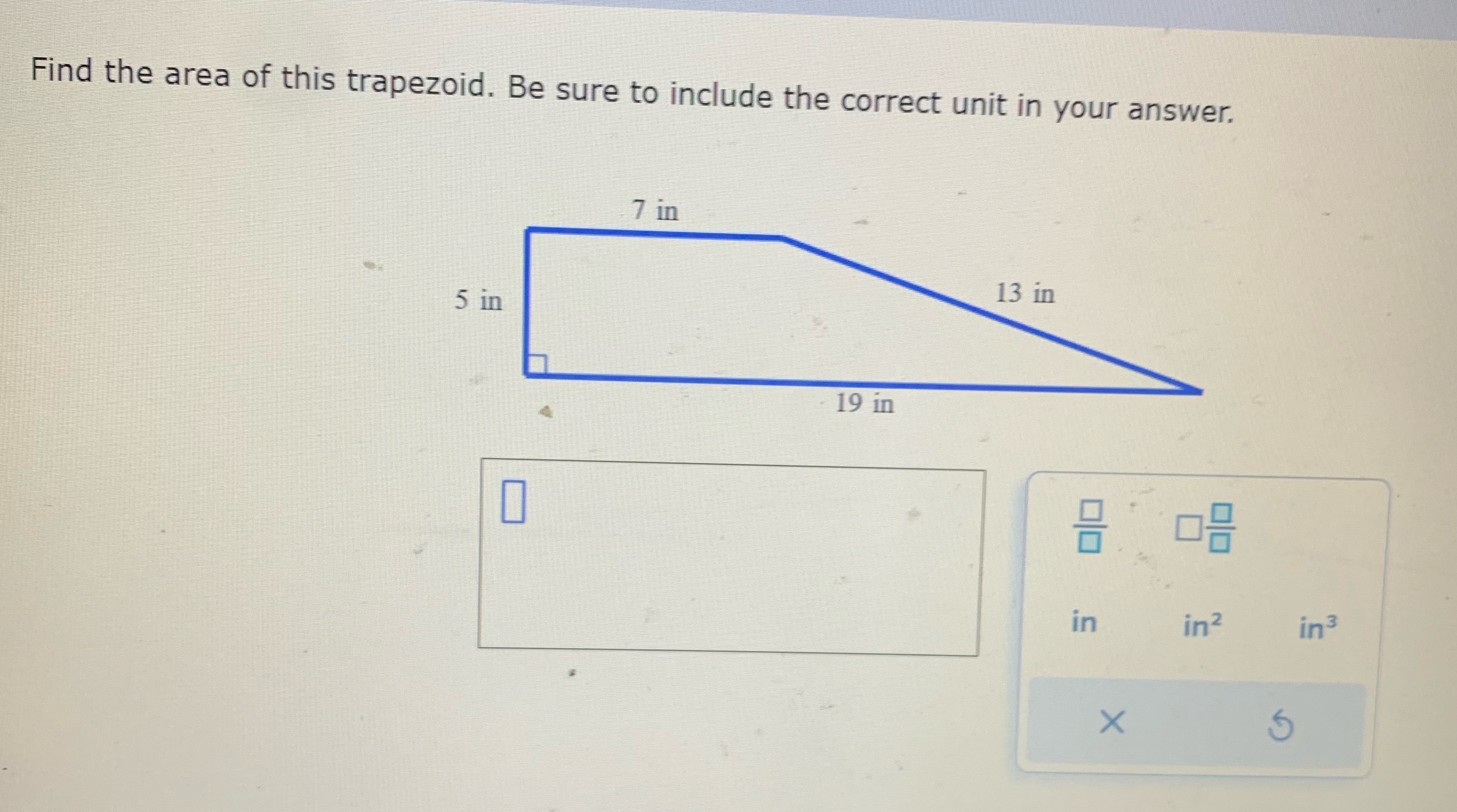 Find the area of this trapezoid. Be sure to
