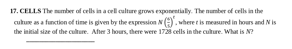 \f17. CELLS The number of cells in a cell culture