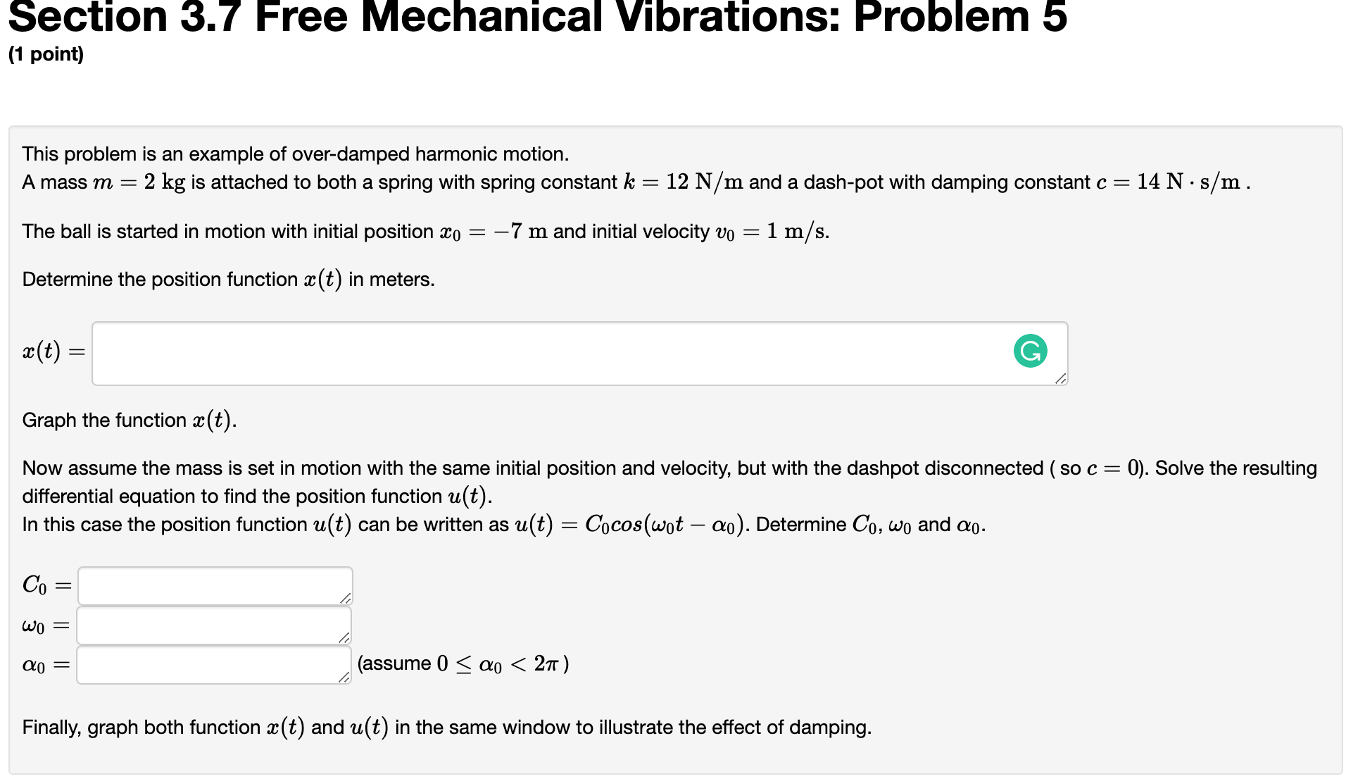 This question is on mechanical vibrations on