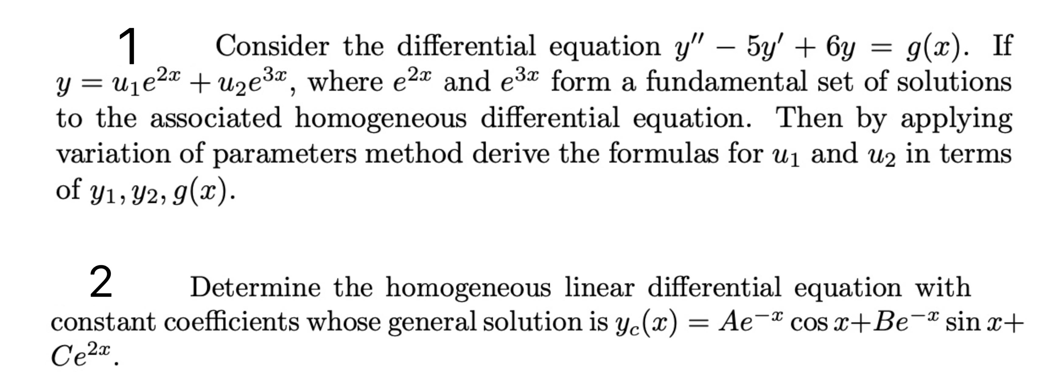 1 Consider the differential equation y\