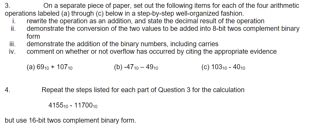 3 On a separate piece of paper, set out the